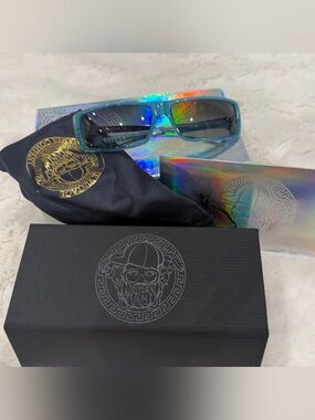 NIB Oliver VINTAGE FRAMES Women's Turquoise Blue Rectangular Sunglasses